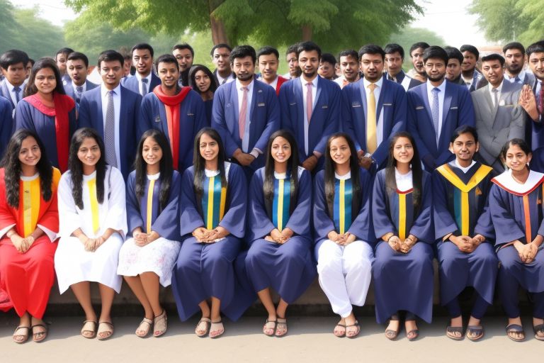 A group of diverse students in graduation gowns celebrating their LLM admission at MDU Rohtak.