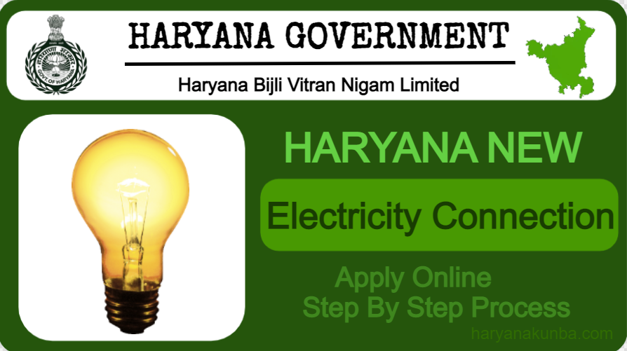 A clean and user-friendly online portal for applying for new electricity connections in Haryana, adorned with Indian motifs.